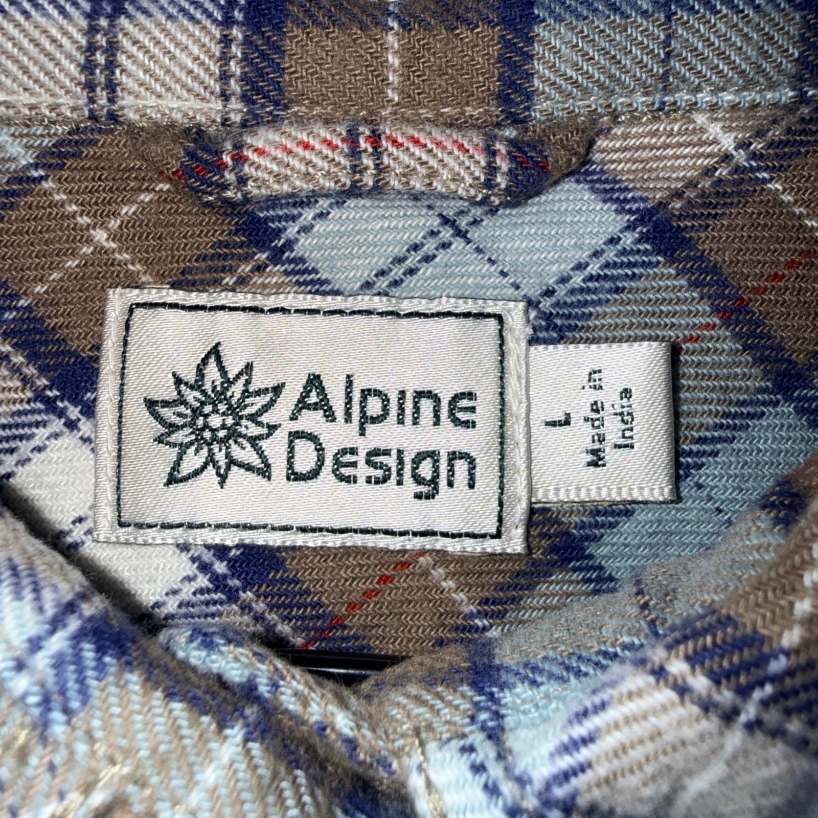 Alpine Design Womens Midweight Flannel Brown Fall River Plaid Size L Nwt — image 3 of 6